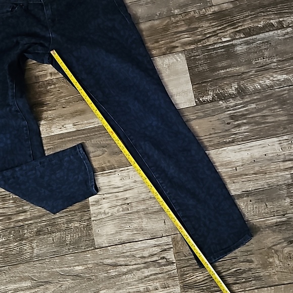 Gap 1969 Always Skinny Mid-Rise Straight Blue Black Cheetah Print Denim Jeans 28 - Picture 14 of 16